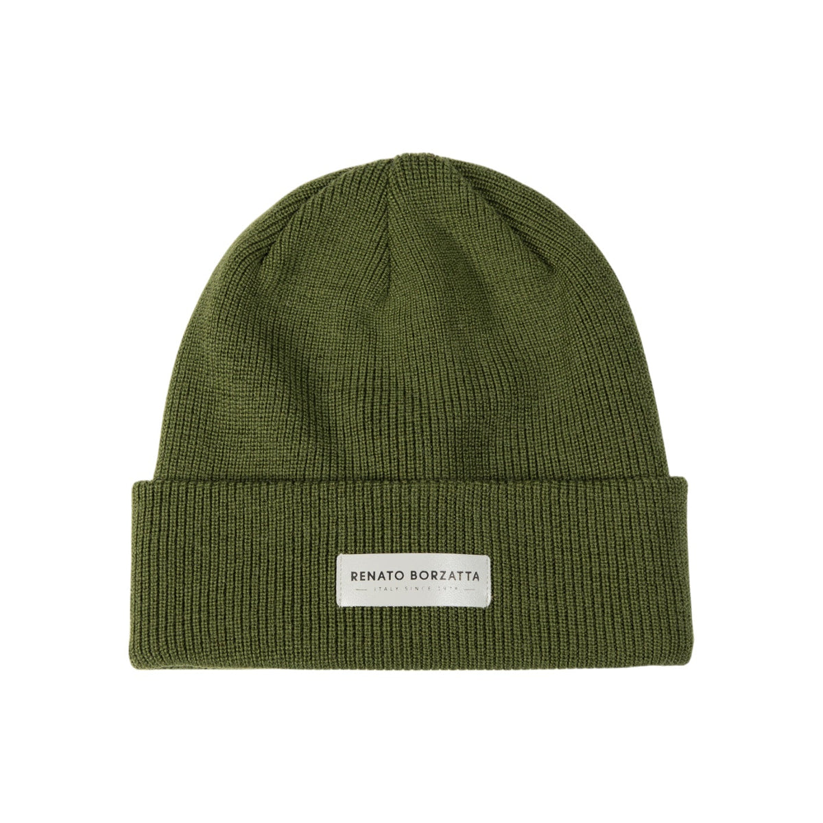 MONVISO dubbellager stickad ullmössa grön unisex värmande RB5001E