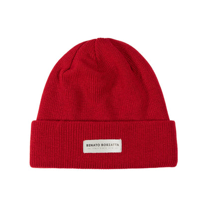 MONVISO Dubbel Lager Stickad Mössa Röd Italien Unisex RB5001V