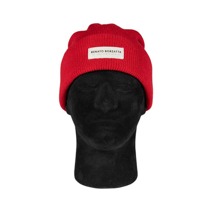MONVISO Dubbel Lager Stickad Mössa Röd Italien Unisex RB5001V