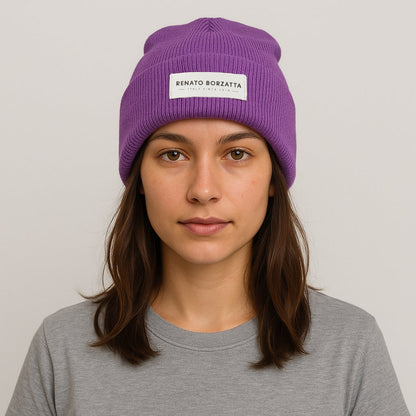 MONVISO Dubbel Lagervirkad Mössa i Ull Made in Italy Lila One Size RB5001Y