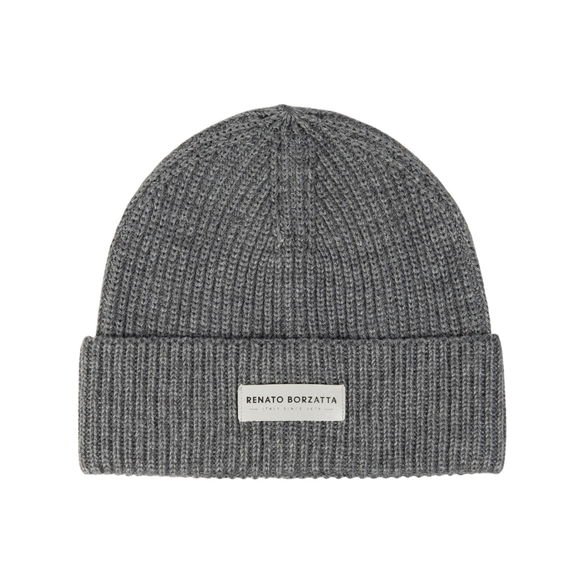 CERVINO Stickad Ullmössa Grå Melange Made in Italy Unisex RB5003F
