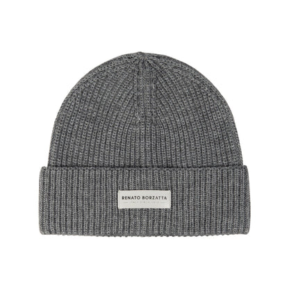 CERVINO Stickad Ullmössa Grå Melange Made in Italy Unisex RB5003F
