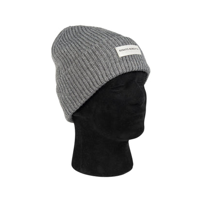 CERVINO Stickad Ullmössa Grå Melange Made in Italy Unisex RB5003F