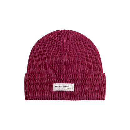 CERVINO Wool Blend Knit Mössa Bordeaux Made in Italy RB5003X