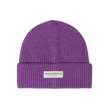 CERVINO Mjukstickad Mössa i Blandull Lila One Size Made in Italy RB5003Y
