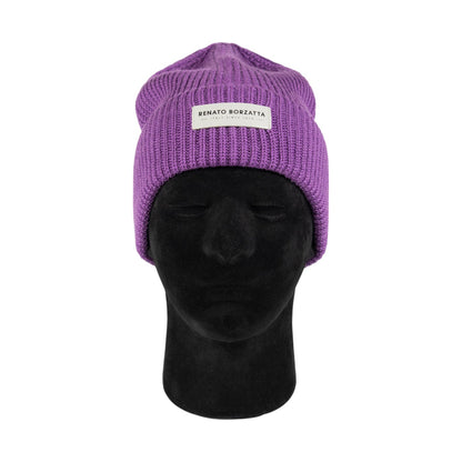 CERVINO Mjukstickad Mössa i Blandull Lila One Size Made in Italy RB5003Y
