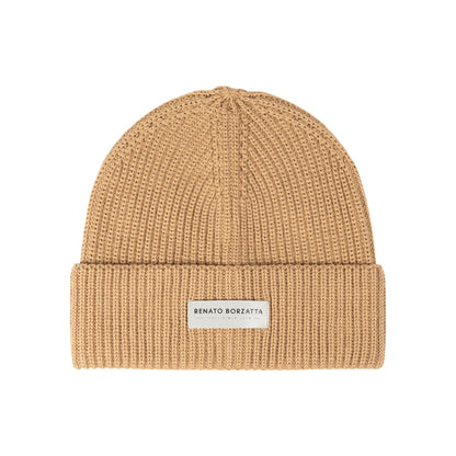 CERVINO Camel Wool Knit Mössa Made in Italy One Size RB5003Z