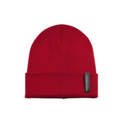 CIMONE Unisex Stickad Mössa Ullblandning Fire Red Made in Italy