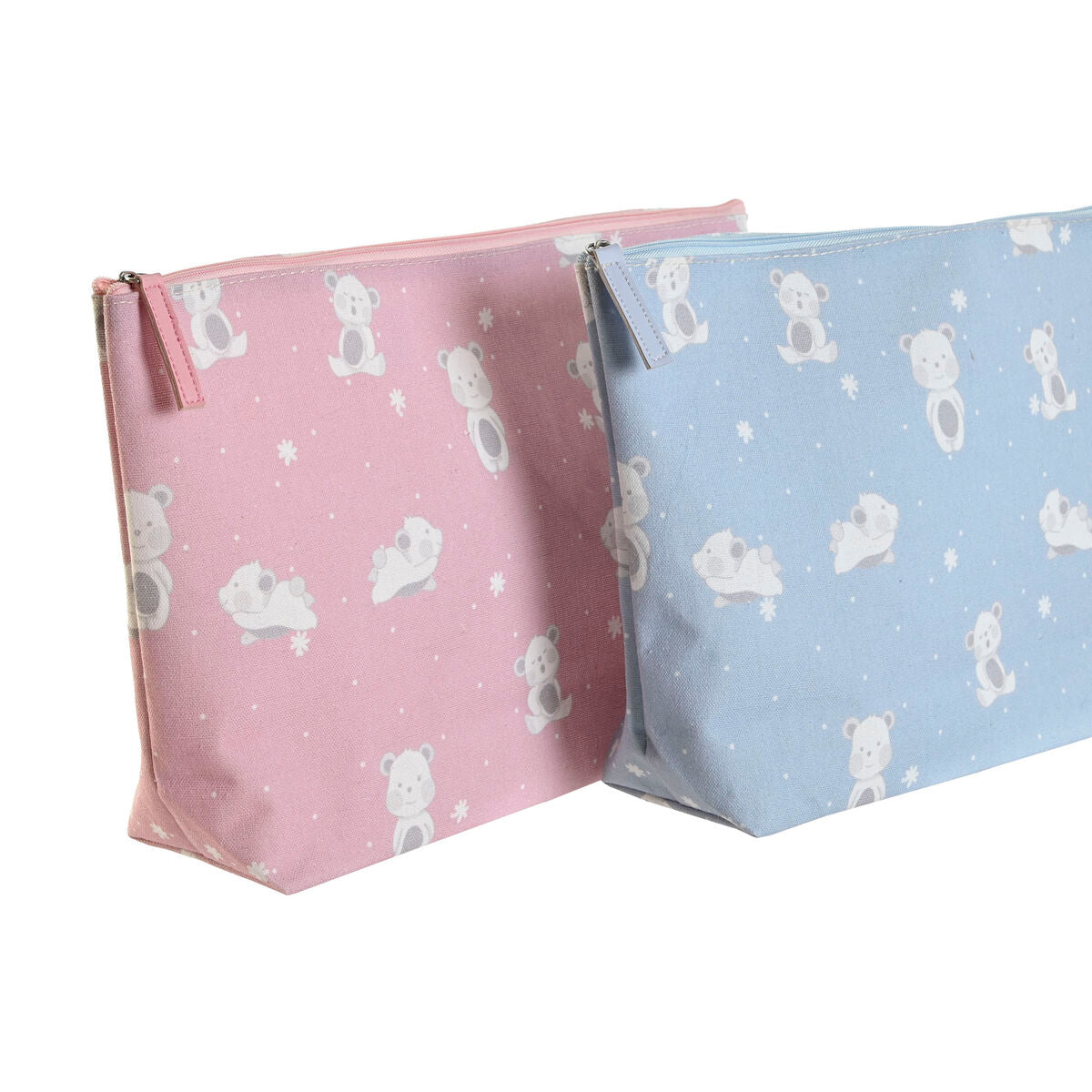 Resenecessär DKD Home Decor Blå Rosa polialgodon osos 33 x 8 x 21 cm (2 antal) - finns hos Aktivcamping