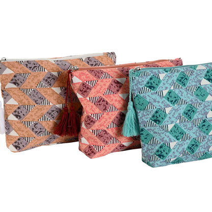 Resenecessär Home ESPRIT Brun Turkos Korall 25 x 5 x 20 cm (3 antal) finns hos Aktivcamping