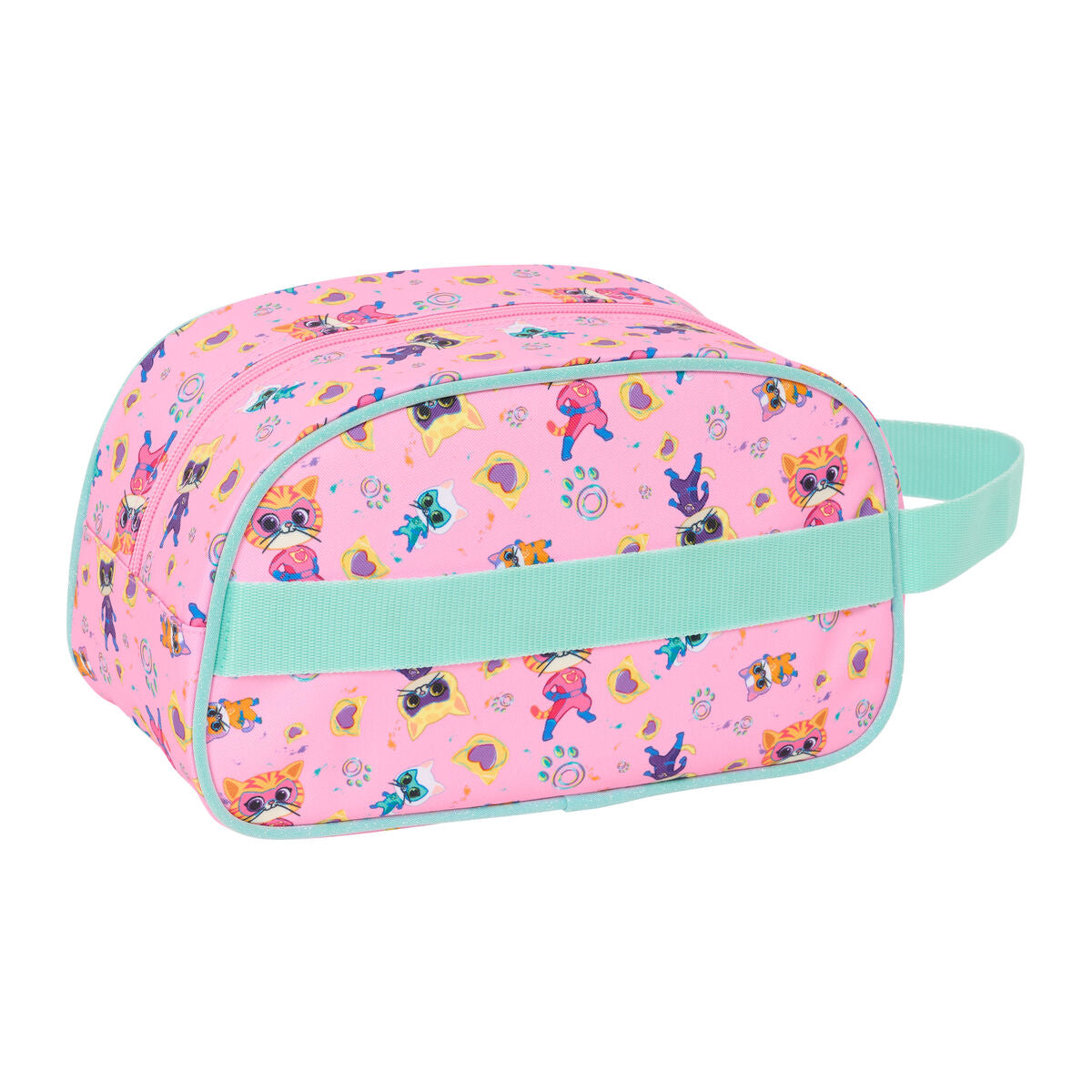 Resenecessär SuperKitties Rosa Turkos 26 x 15 x 12 cm - finns hos Aktivcamping