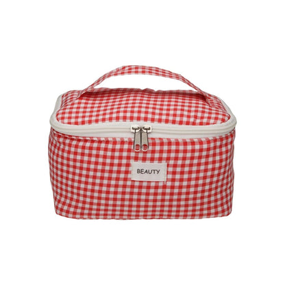 Resenecessär Versa Vichy Röd Polyester Textil 12 x 12 x 20 cm finns hos Aktivcamping