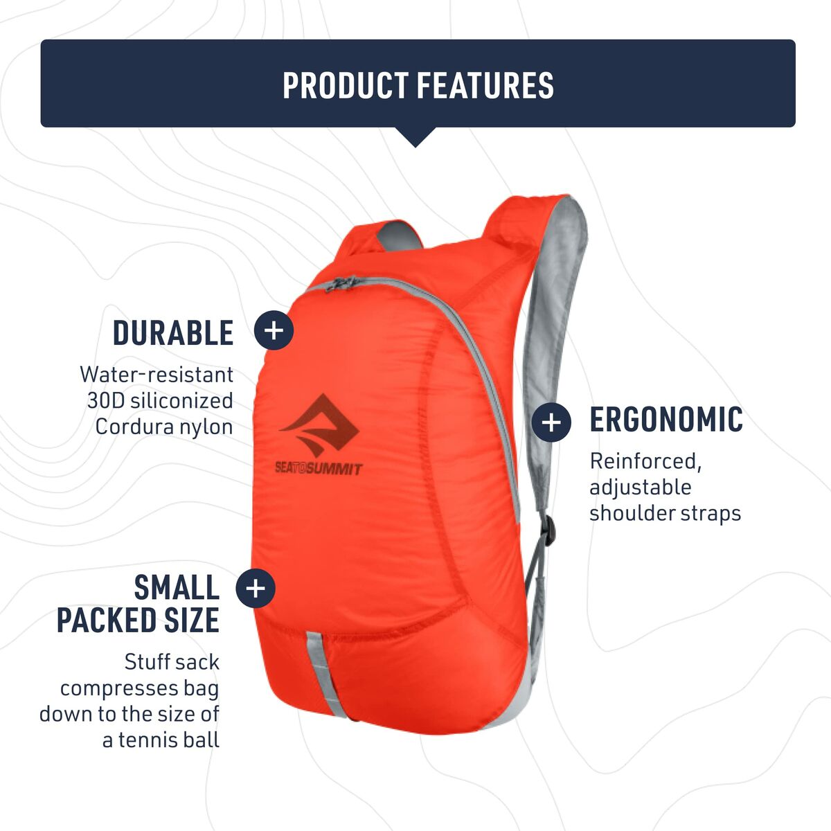 Ryggsäck för bergmiljö Sea to Summit Ultra-Sil Day Pack Blå (Blå) - finns hos Aktivcamping