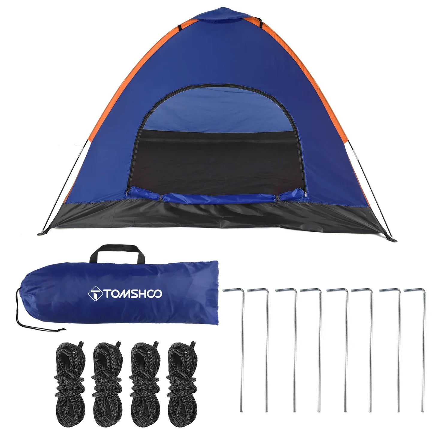 Tält med Regnskydd Blå/Orange Camping Lättvikt 3-4 Personer