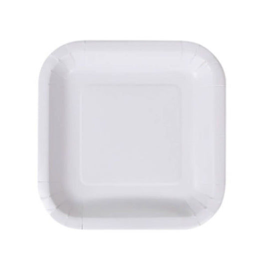 Plate set Algon White Cardboard Disposable 20 cm Square 100 pieces