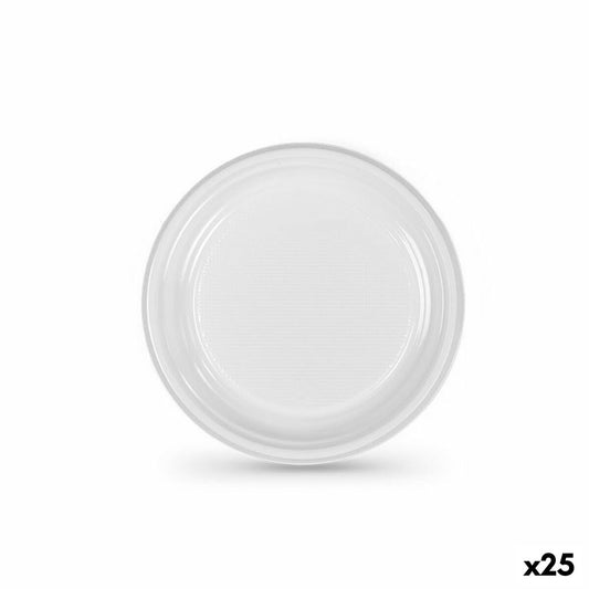 Set med återanvändbara tallrikar Algon Vit Plast 17 cm (25 antal)