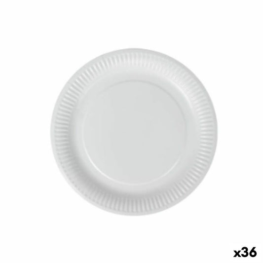 Plate set Algon Disposable White Cardboard 18 cm (36 pieces)