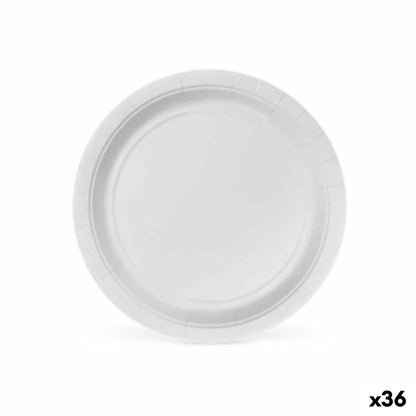 Plate set Algon 20 cm Disposable White Cardboard (36 pieces)