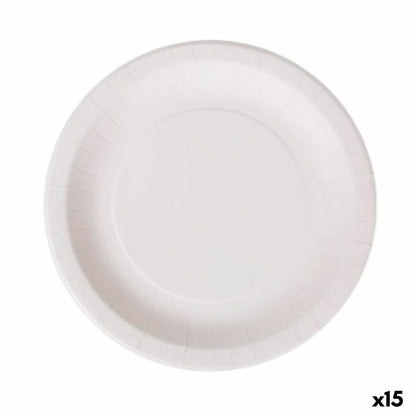 Plate set Algon Disposable White Cardboard 28 cm (15 pieces)