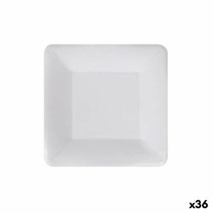 Plate set Algon Disposable White Cardboard Square 18 cm (36 pieces)