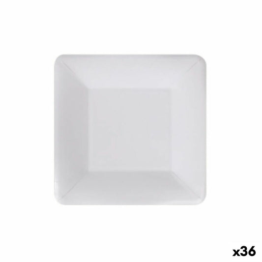 Plate set Algon Disposable White Cardboard Square 18 cm (36 pieces)