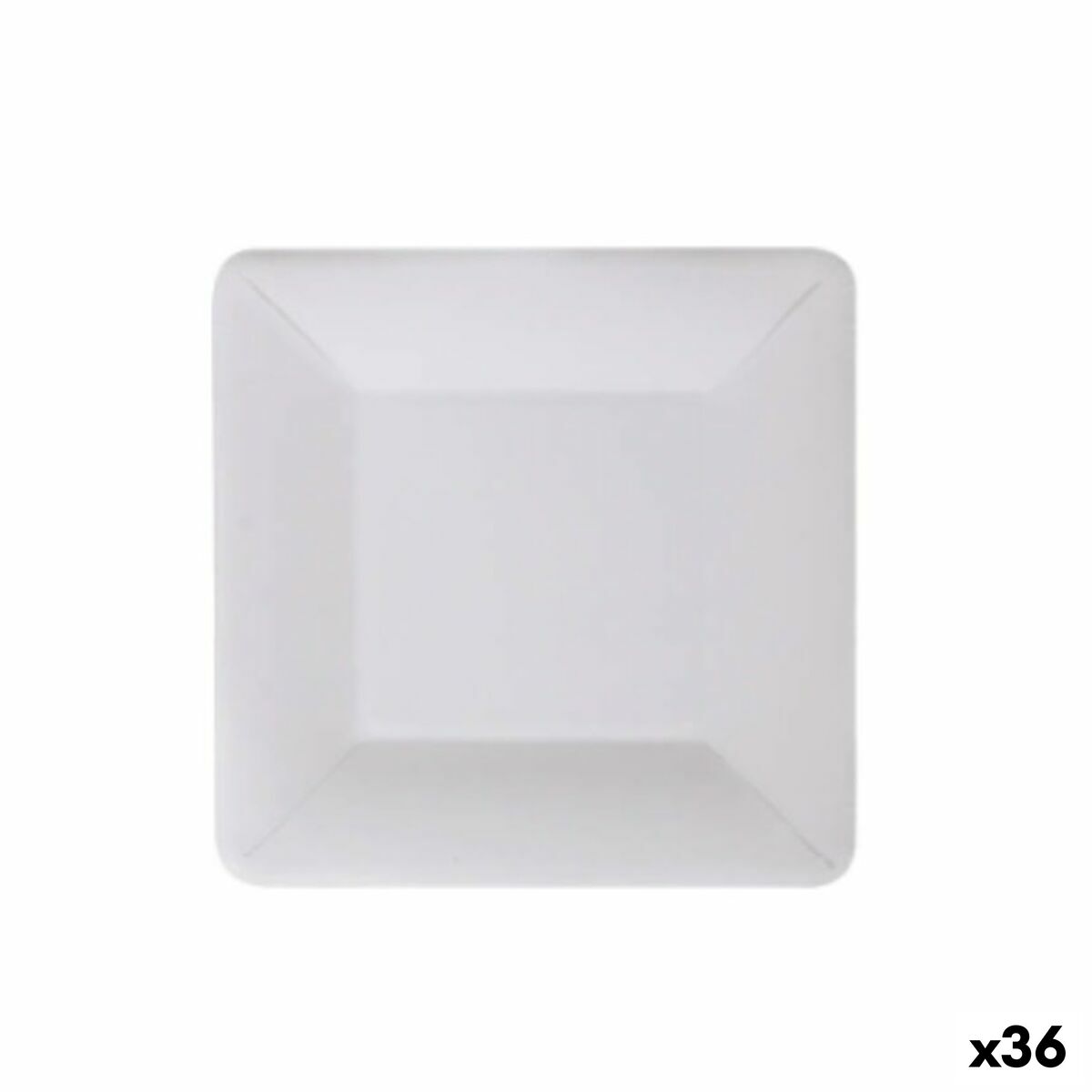 Plate set Algon Disposable White Cardboard Square 18 cm (36 pieces)