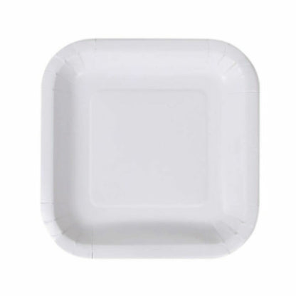 Plate set Algon Disposable White Cardboard Square 20 cm (10 pieces)