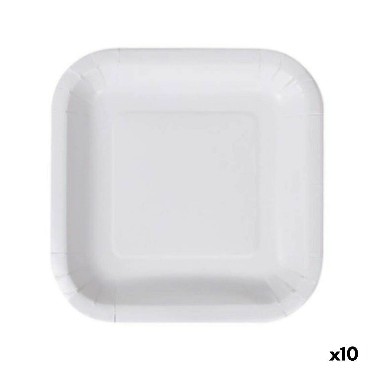 Plate set Algon Disposable White Cardboard Square 20 cm (10 pieces)