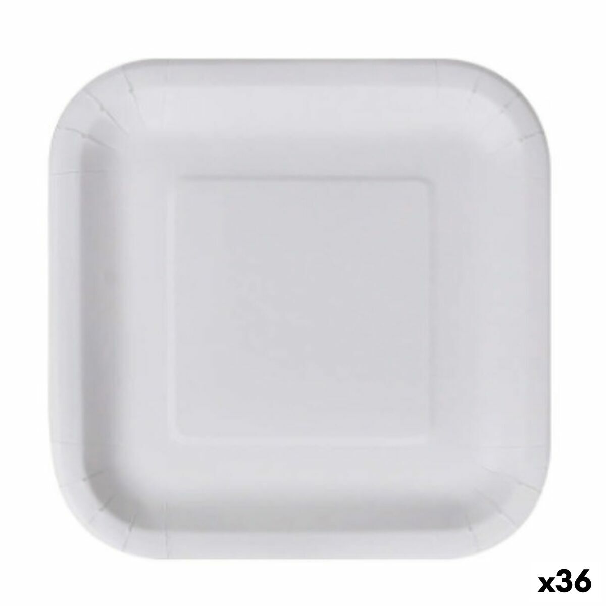 Plate set Algon Disposable White Cardboard Square 26 cm (36 pieces)