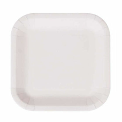 Plate set Algon Disposable White Cardboard Square 26 cm (15 pieces)