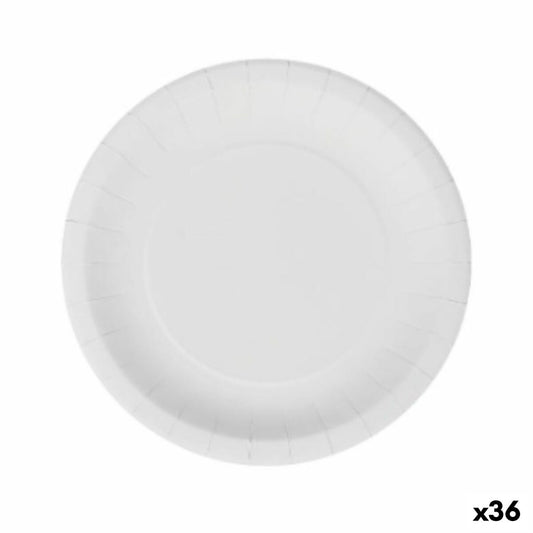 Plate set Algon Disposable White Cardboard 20 cm (36 pieces)