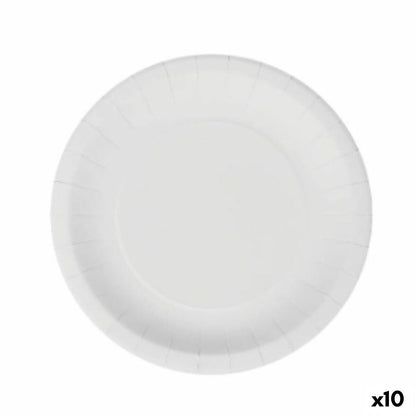 Plate set Algon Disposable White Cardboard 20 cm (10 pieces)