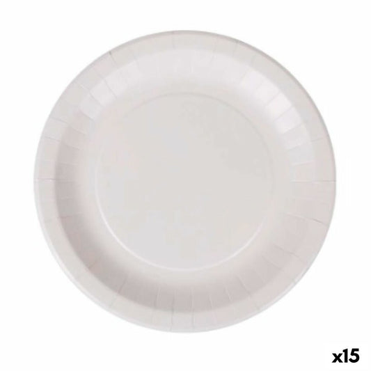 Plate set Algon Disposable White Cardboard 28 cm (15 pieces)