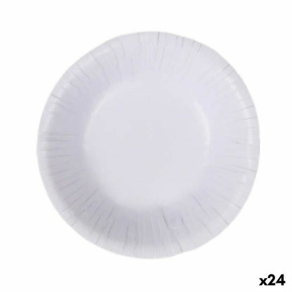 Plate set Algon Disposable White Cardboard 450 ml (24 pieces)