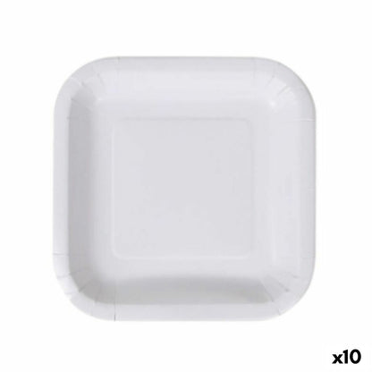 Plate set Algon Disposable White Cardboard 20 cm (10 pieces)