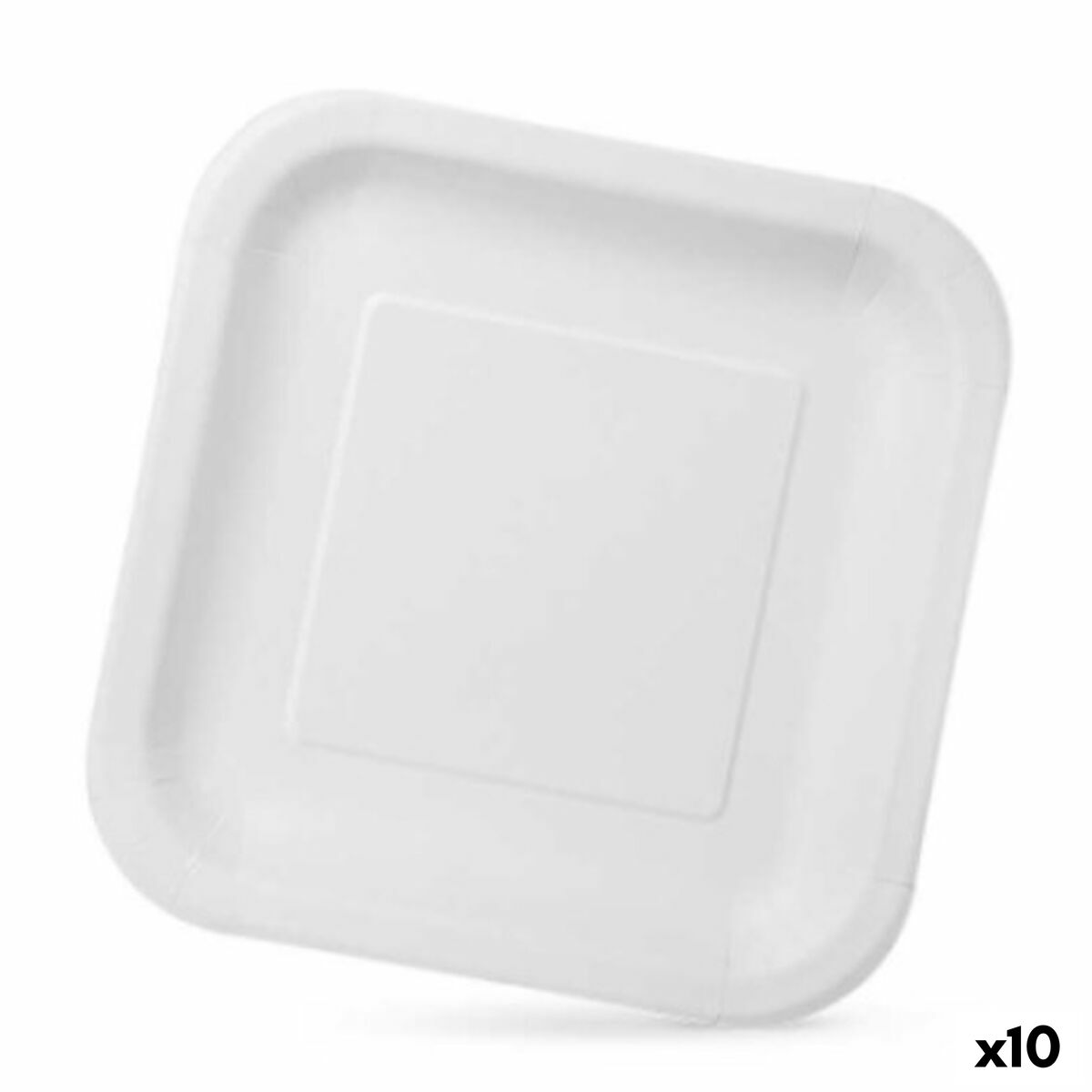 Plate set Algon Disposable White Cardboard 23 x 23 x 1.5 cm (10 pieces)