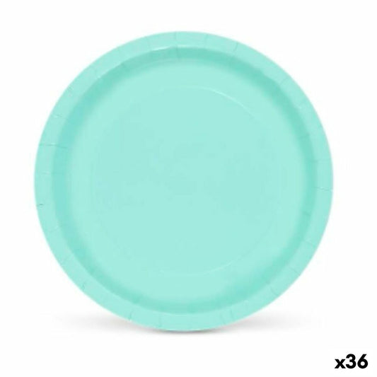 Plate set Algon Aquamarine Disposable Cardboard 20 x 20 x 1.5 cm (36 pieces)