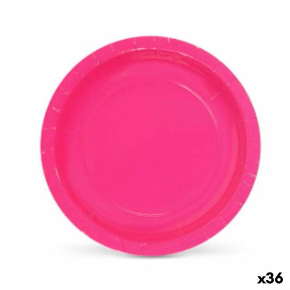 Plate set Algon Disposable Paper Fuchsia 20 x 20 x 1.5 cm (36 pieces)