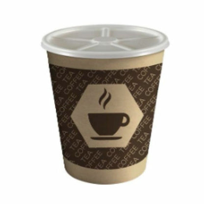 Glass with lid Algon Cardboard Disposable Coffee/ Café 36 pieces (12 pieces)