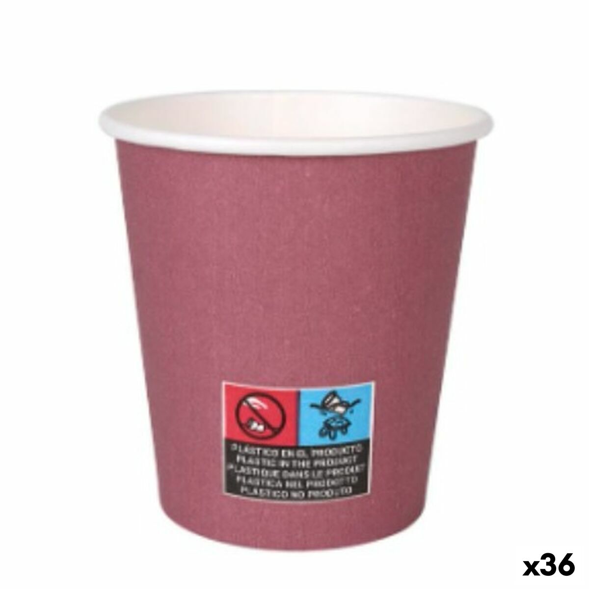 Ice Cream Algon Cardboard Disposable Bordeaux 36 quantity 200 ml (24 Pieces)