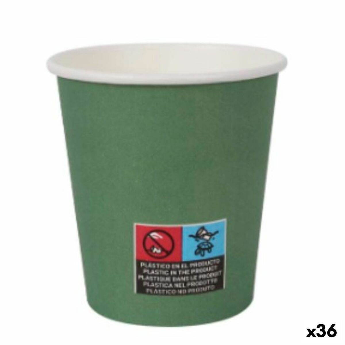 Ice Cream Algon Cardboard Disposable 200 ml Green 36 pieces (24 pieces)