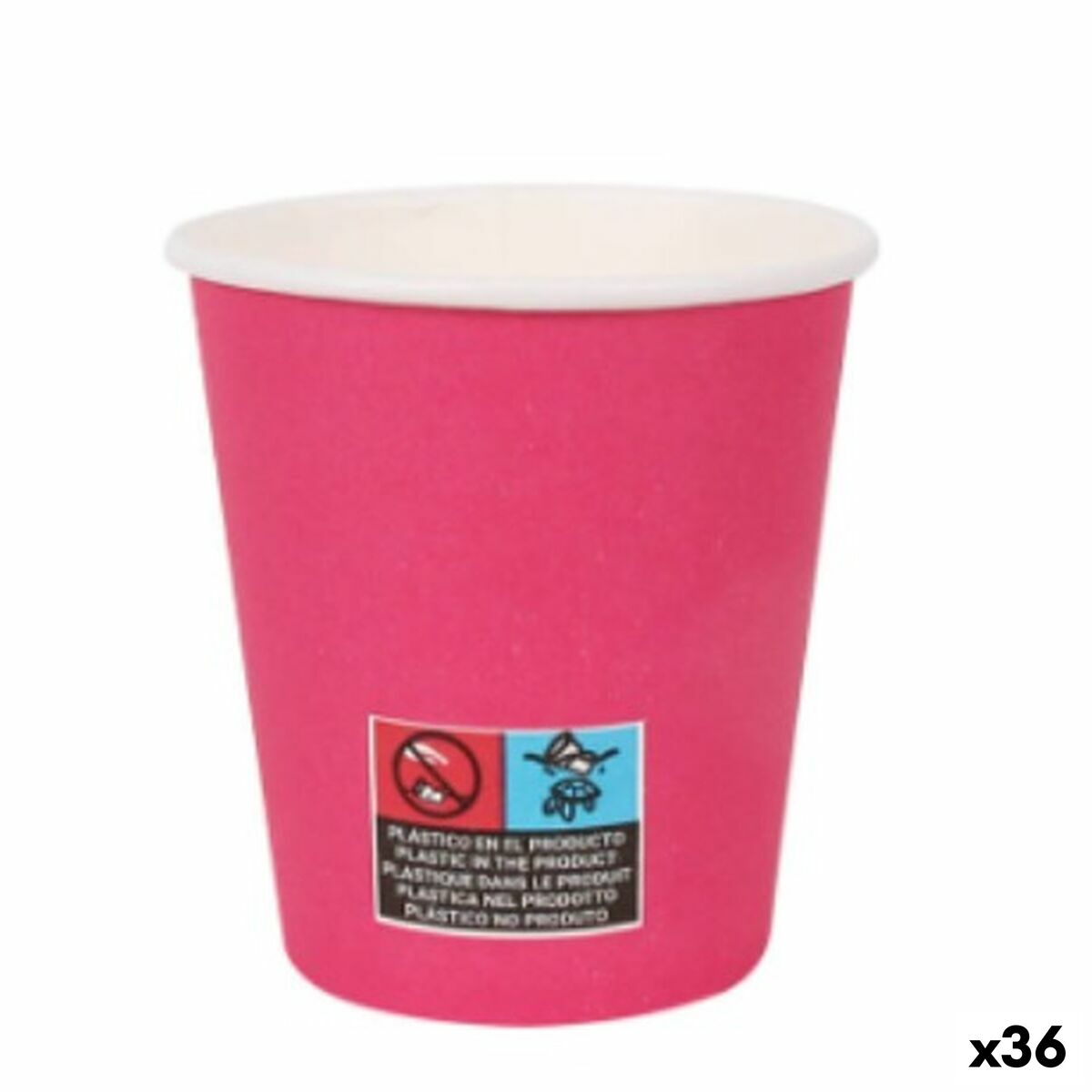 Ice Cream Algon Cardboard Disposable 200 ml Fuchsia 36 pieces (24 pieces)