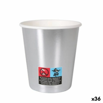 Ice Cream Algon Cardboard Disposable Silver 36 pieces 200 ml (10 pieces)