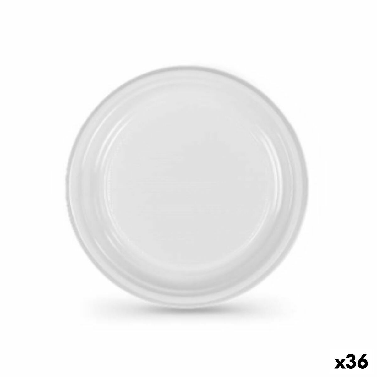 Set of reusable plates Algon White 20.5 x 20.5 x 2 cm (36 pieces)