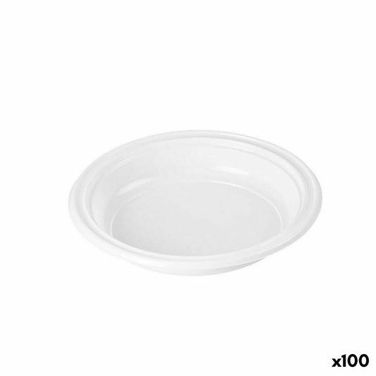 Set med återanvändbara tallrikar Algon Vit Plast 20,5 x 20,5 x 3 cm (6 antal)