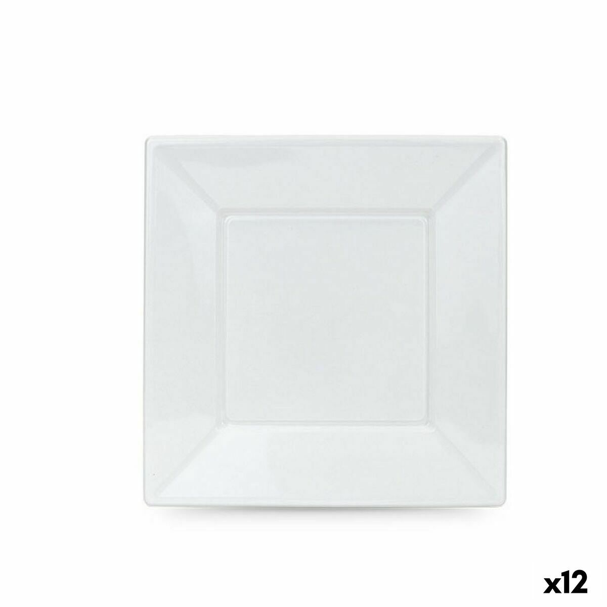 Set of reusable plates Algon White Plastic 23 x 23 x 2 cm (24 pieces)