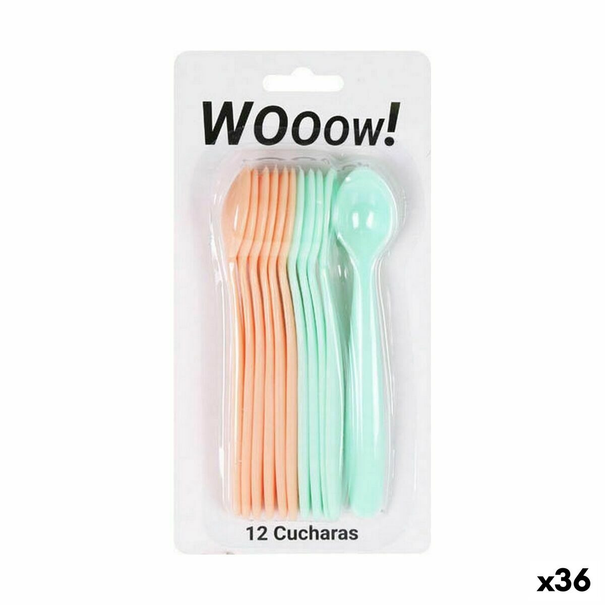 Set of reusable spoons Reusable Multicolour 20 cm 12 Pieces (36 pieces)