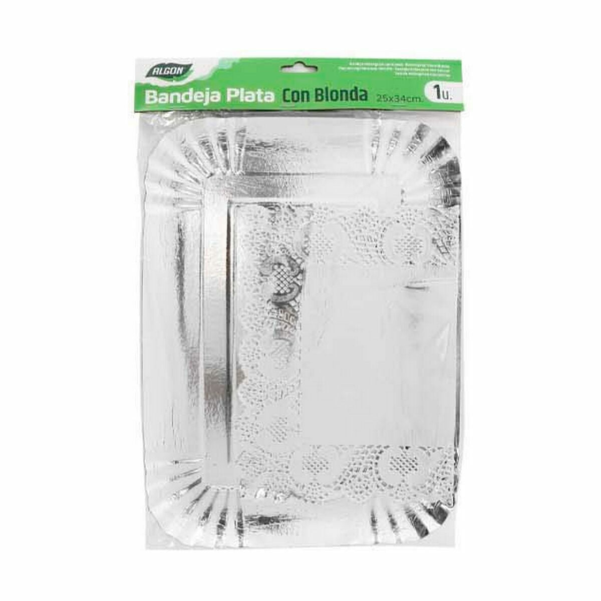 Snack Tray Algon Disposable Silver Rectangular 25.5 x 35 x 2 cm (48 pieces)