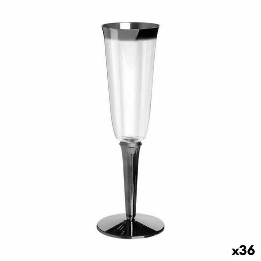 Set of reusable mugs Algon Wine Cellar Silver 3 Pieces 180 ml (36 pieces)