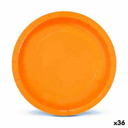 Plate Set Algon Disposable 20 cm Cardboard Yellow 10 Pieces (36 pieces)